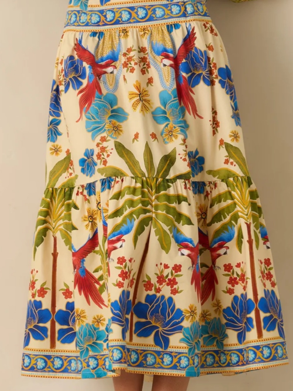 AYLAYA GENEVA MULTI COTTON TIERED MAXI SKIRT - Picture 3 of 6